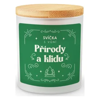 Žertovný předmět Svíčka s vůní přírody a klidu - vonná svíce s potiskem- Tričkový.cz