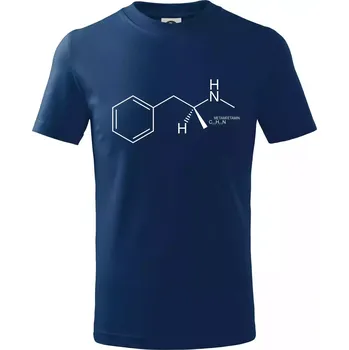 Molekulární struktura pervitin - Tričko dětské bavlněné - 98 cm / 2 roky ( Půlnoční modrá )