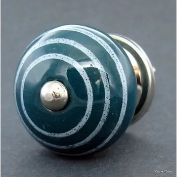 Nábytková úchytka tmavě zelená 4cm - knopka