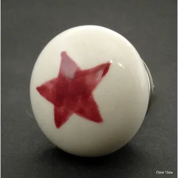 Nábytkové kování Nábytková úchytka s kresbou hvězdy 4 cm - knopka