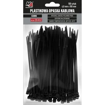 Stahovací páska Plastová páska 4,8X160 mm 100 ks ´černá