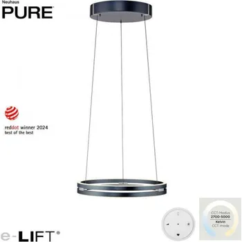 PAUL NEUHAUS LED závěsné svítidlo PURE E-Loop elektrické 2700-5000K šedá mystic 2550-15