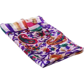 Šála Hedvábná šála s potiskem tmavě modrofialová