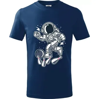 Astro bowling - Tričko dětské bavlněné - 98 cm / 2 roky ( Půlnoční modrá )