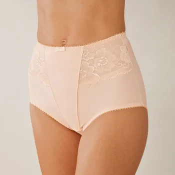 Kalhotky Zeštíhlující vysoké kalhotky z krajky a mikrovlákna tělová 46/48