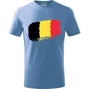 Chlapecké tričko Belgie vlajka - Tričko dětské bavlněné - 98 cm / 2 roky ( Pyžamově světlá modrá )