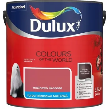 barva na zeď DULUX SVĚTA BARVA LATEXOVÁ NA ZEĎ Malinová Granada 2,5L