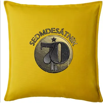 Polštář Sedmdesátník Československý - Polštář 50x50 - 50x50 - Pouze potah ( Žlutá )