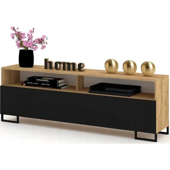 Komoda TV stolek / Komoda Play OPEN Dub Craft, Černé nohy