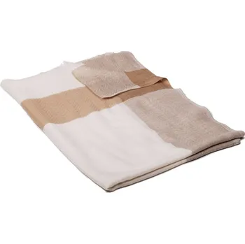 Šála Originální kašmírová pašmína smetanová se světle šedohnědou