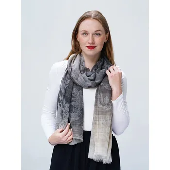 Šála Kašmírská vlněná pašmína exclusive s černou