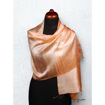 Šála Šála ze surového hedvábí broskvová