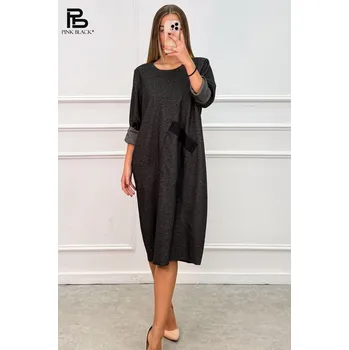 Dámské šaty Šatovka s kapsou Lamiar 36582 barva: šedá-antracit