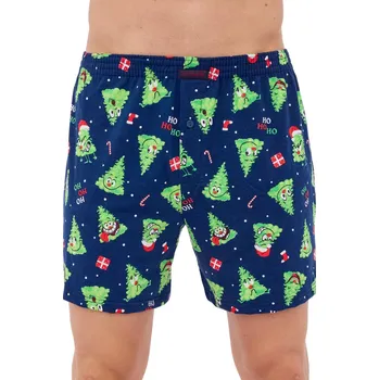 Trenýrky Pánské vánoční trenky Angry - 2XL / tmavě modrá