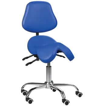 SADDLE 21, pracovní židle sedlová, ekokůže modrá