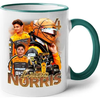 Keramický hrnek F1 - Lando Norris, Barva Zelená, Velikost 330 ml, Canvas Keramický hrnek s barevným uchem Bezvatriko.cz 2851