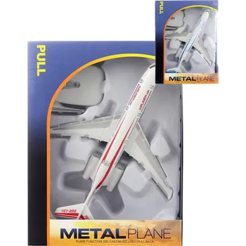 autíčko Letadlo bílé kovové zpětný chod se stojánkem na baterie 2 barvy Světlo Zvuk