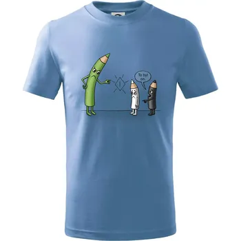 Chlapecké tričko Pastelky - kdo to byl? (Hana-creative) - Tričko dětské bavlněné - 98 cm / 2 roky ( Pyžamově světlá modrá )