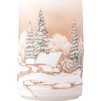 Svíčka Válec 60x110 mm Zasněžená vesnice, svíčka 270 gram