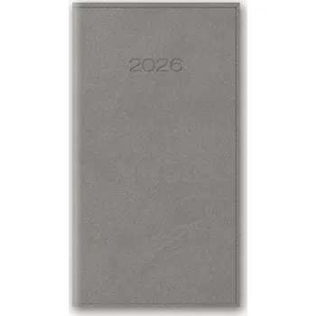 Kalendář Kalendarz kieszonkowy A6 2026 szary