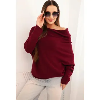 Dámský svetr Dámský asymetrický batwing svetr z viskózy švestkový UNI