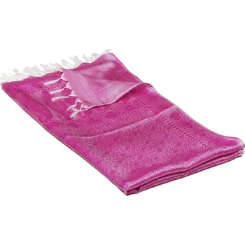 Šála Hedvábná šála z Váránasí fialovo-bílá