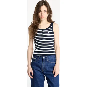 Tílko Tommy Jeans Slim Button Tank Blue XS