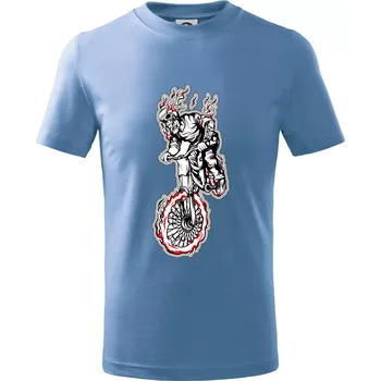 Chlapecké tričko Kostra downhill - Tričko dětské bavlněné - 98 cm / 2 roky ( Pyžamově světlá modrá )