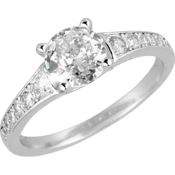 Prsten Stříbrný prsten luxusní se zirkony bílý čtverec 15009.1 crystal 60