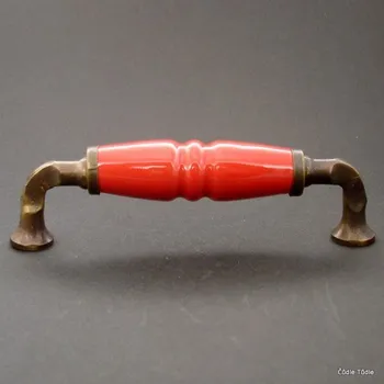 Nábytkové madlo keramické červené - 10 cm