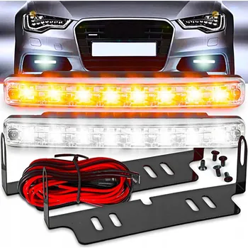 Denní svícení SVĚTLA PRO DENNÍ SVÍCENÍ S UKAZATELI SMĚRU 8 LED DENNÍ SVÍCENÍ S FUNKCÍ SMĚROVKY DRL