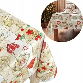 ubrus Dekorativní ubrus s vánočním motivem na vláknitém podkladu, 140x140 cm