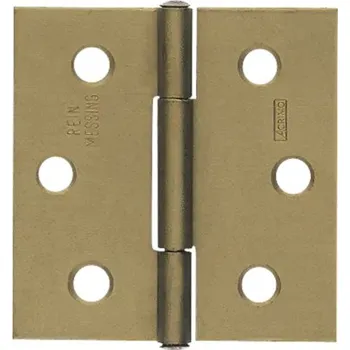 Závěs čtvercový se zanýtovaným mosazným čepem, 64 x 62 mm, mosaz