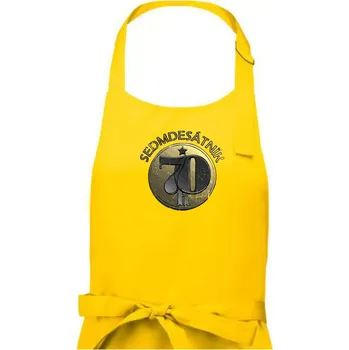 Kuchyňská zástěra Sedmdesátník Československý - Pánská zástěra na vaření - Univerzální velikost ( Žlutá )