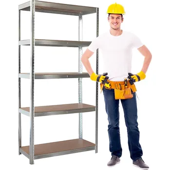 Doplněk pro dětské hřiště Kovový regál 5 polic pozinkovaný 180x75x35cm nosnost 750kg