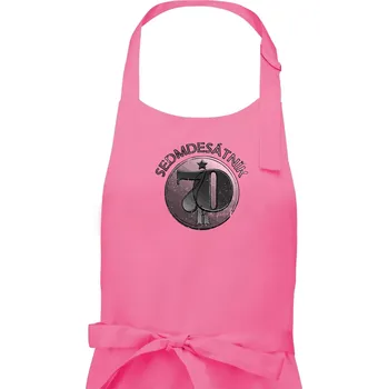 Kuchyňská zástěra Sedmdesátník Československý - Dámská zástěra na vaření - Univerzální velikost ( Růžová )