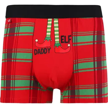 Pánské spodní prádlo Pánské vánoční boxerky 505 - M / červená