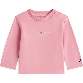 Dívčí tričko Kojenecké tričko s dlouhým rukávem s bavlnou Tommy Hilfiger KN0KN02058.9BYA růžová 30X, vel. 62