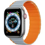 Magnetický řemínek pro Apple Watch SE, 9, 8, 7, 6, 5, 4, 3, 2, 1 (41, 40, 38 mm) Dux Ducis Strap (LD verze) - šedooranžový