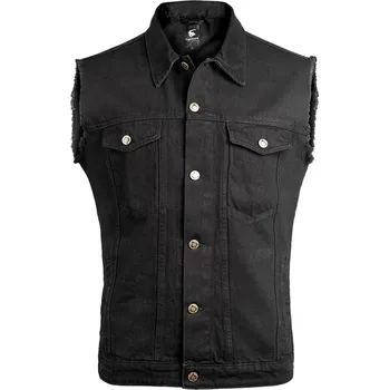 Pánská vesta vesta pánská CAPRICORN ROCKWEAR - black with frayed arms - S