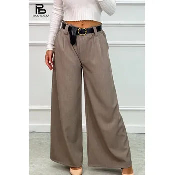 Kalhoty široké do gumy Lamiar 5583 barva: hnědá-fango