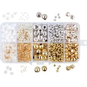 Vánoční dekorace Dekorace bílé, stříbrné, zlaté - mix motivů - 65 g - 22026