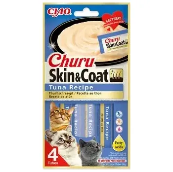 Pamlsek pro kočku Pochoutka Churu Skin & Coat tuňák 4x14g