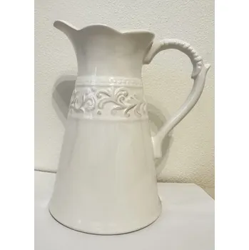 Keramický džbán bílý Ornament
