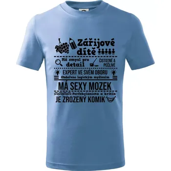 Narozeniny září - Tričko dětské bavlněné - 98 cm / 2 roky ( Pyžamově světlá modrá )