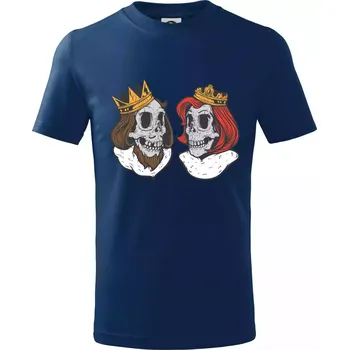 King and Queen lebky - Tričko dětské bavlněné - 98 cm / 2 roky ( Půlnoční modrá )