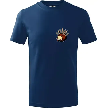 Kaštanový ježeček - prso - Tričko dětské bavlněné - 98 cm / 2 roky ( Půlnoční modrá )