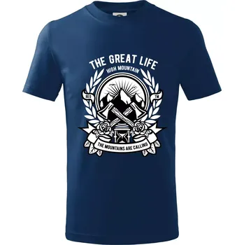 Chlapecké tričko Great Life - sekery - Tričko dětské bavlněné - 98 cm / 2 roky ( Půlnoční modrá )