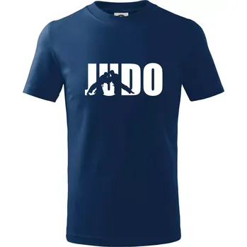 Judo - Nápis - Tričko dětské bavlněné - 98 cm / 2 roky ( Půlnoční modrá )