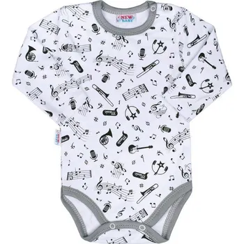 Kojenecký body Kojenecké body s dlouhým rukávem New Baby Music Bílá 86 (12-18m)